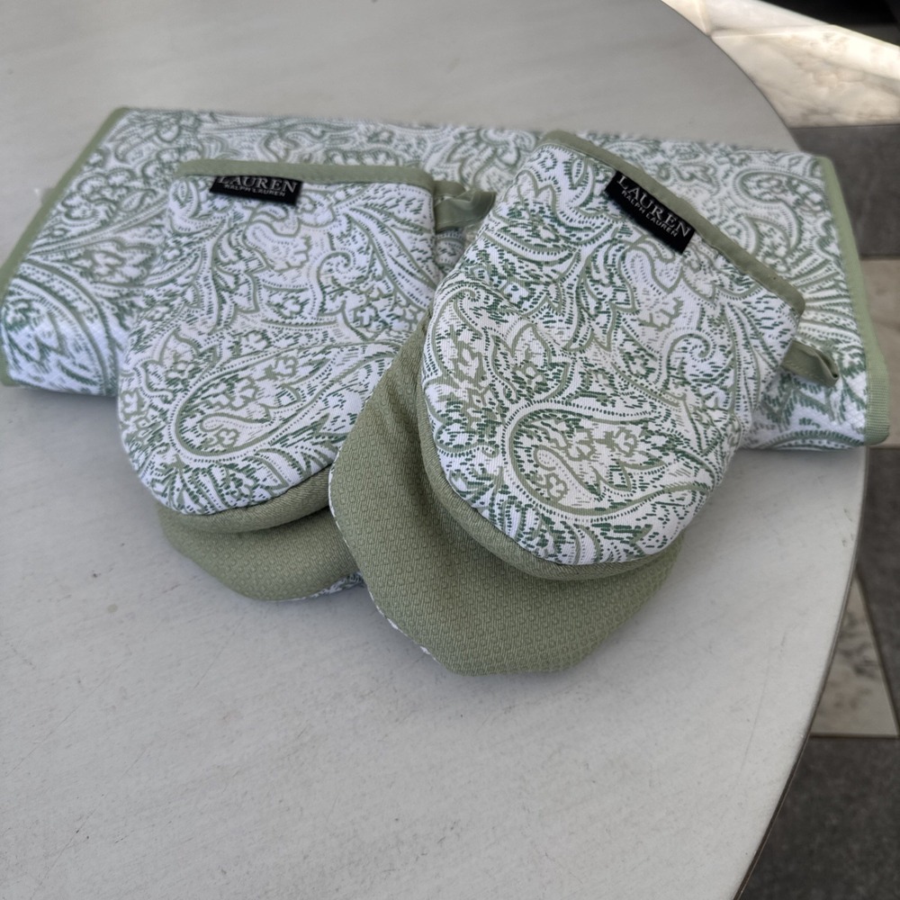 Ralph Lauren Oven Mitts, Drying Mats - New!